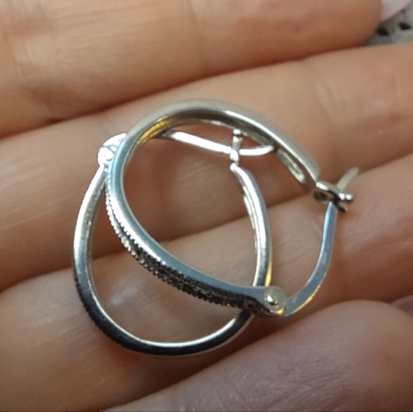 Lot LISE WATIER Rose Toner FAC 925 Sterling Silver Hoop Earrings AVON Set - Picture 8 of 8